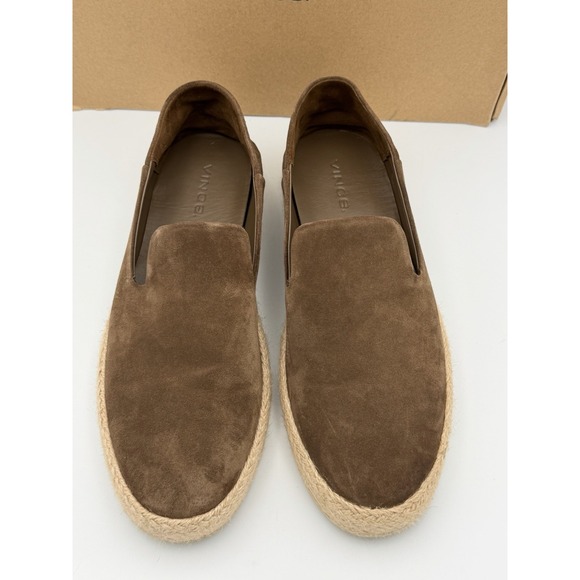Vince Emmitt Suede Espadrille Loafers Hickory Brown Mens 10 Slip On Shoes - Picture 2 of 9